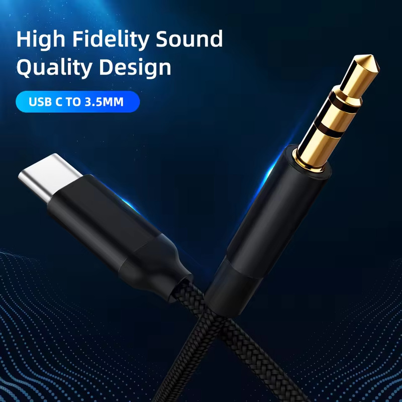 TypeC to Aux Cable USB Type-C Male To 3.5mm Cord Car AUX Music Audio Adapter LOT gallery