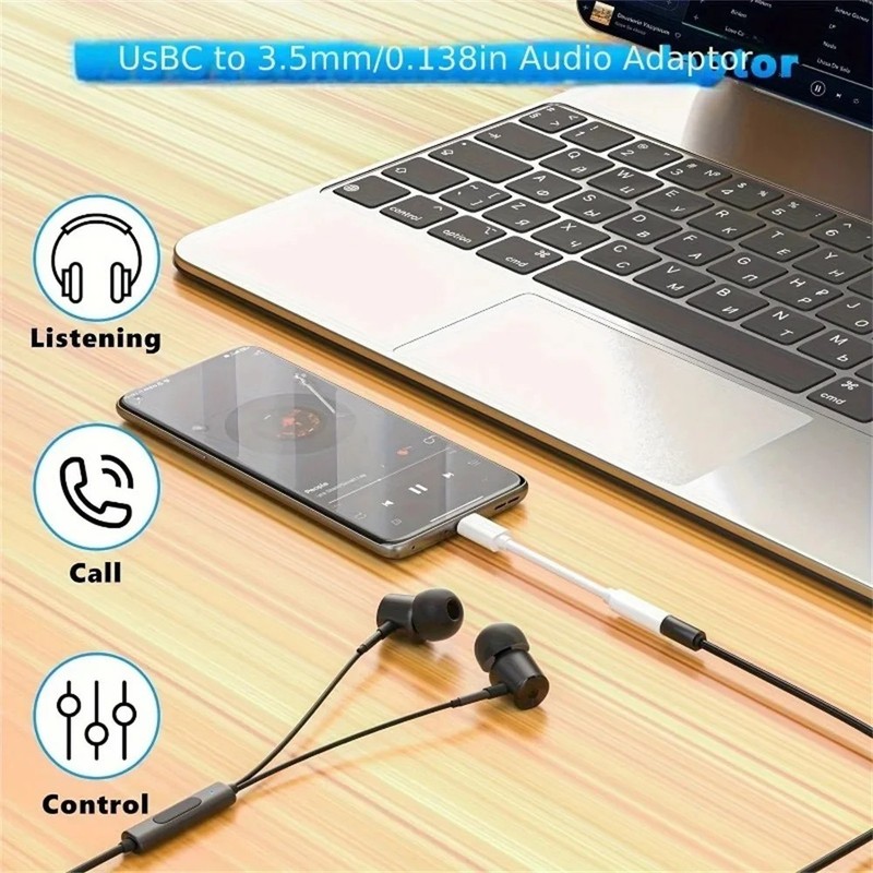 USB Type C to 3.5mm Headphone Audio Aux Stereo Cable Adapter For Samsung Huawei gallery
