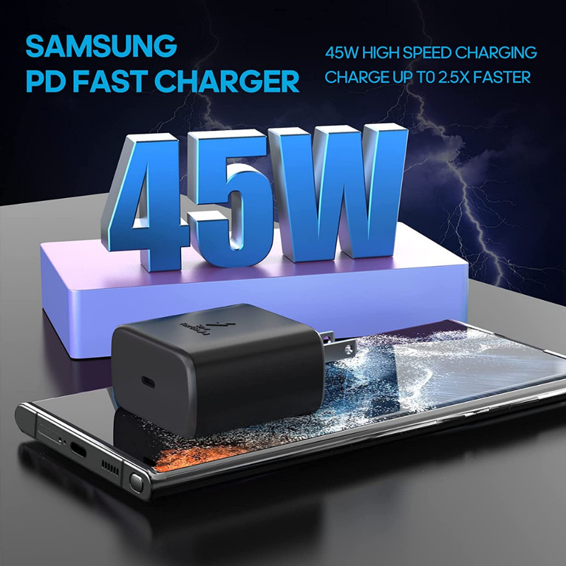 45W PD Super Wall Charger Type c Android 6FT Charging Cable Fit Galaxy S23 S22+ gallery