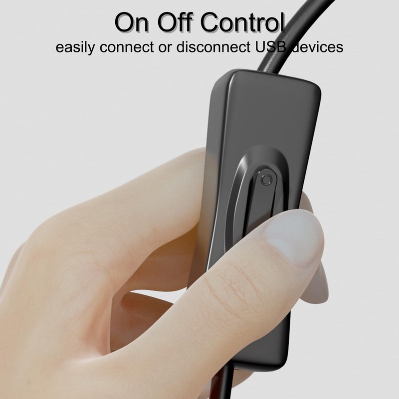 USB On/Off Switch Cable 2-Pack,2A Charging 480Mbps Data,Type-A 2.0 Power Exte... gallery