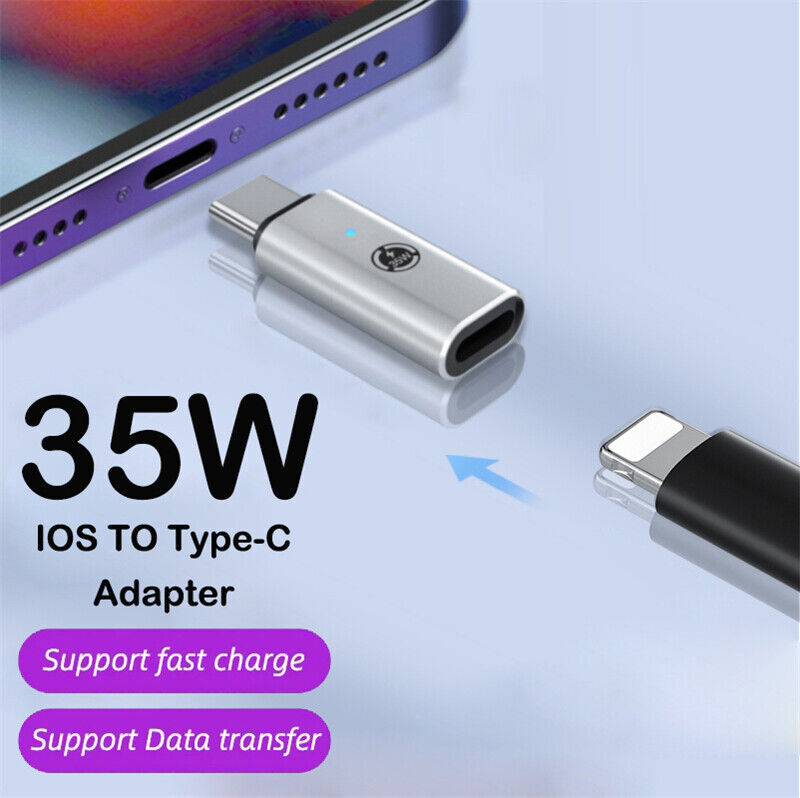 35W USB-C Male to iOS Female Adapter + lanyard For iPhone 15 Pro Max 15 Plus Lot gallery