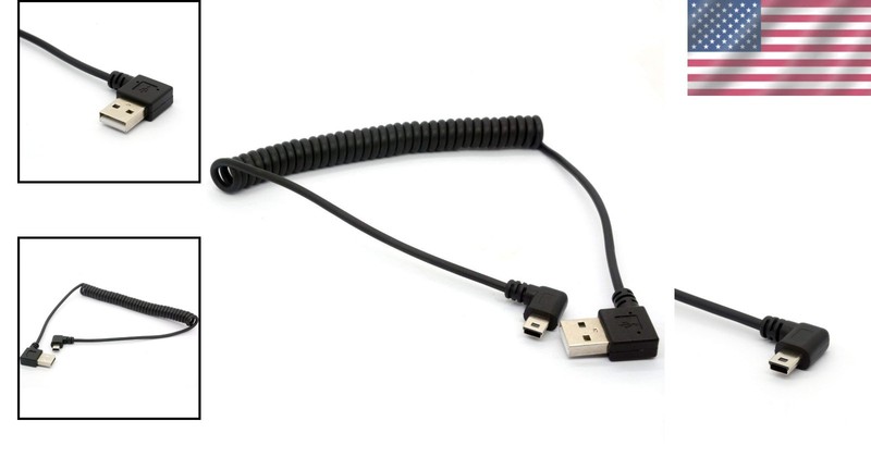 Retractable 1.5m Mini USB to USB 2.0 Cable - Right Angle Charging Solution gallery