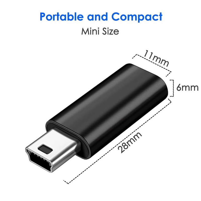 USB C to Mini USB Adapter 2 Pack, USB Type C Female to Mini USB 2.0 Type-B Ma... gallery