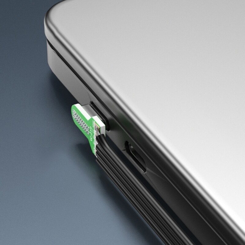 Flexible Flat Silicone USB-C to USB-C Angled Cable for Camera Smartphone Tablet gallery