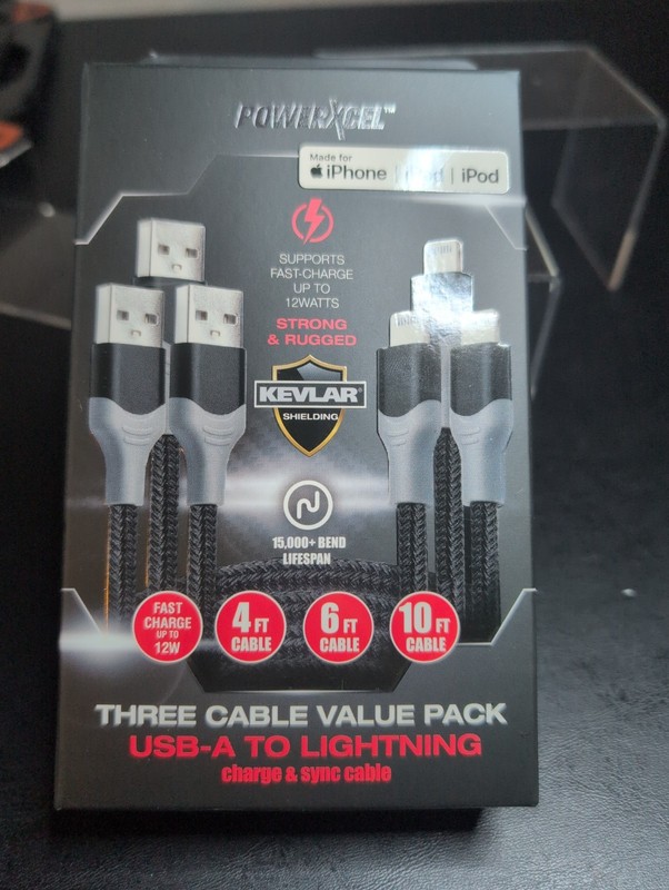 Iphone iPad And iPod Three Pack Charging USB A To Lightning Cables