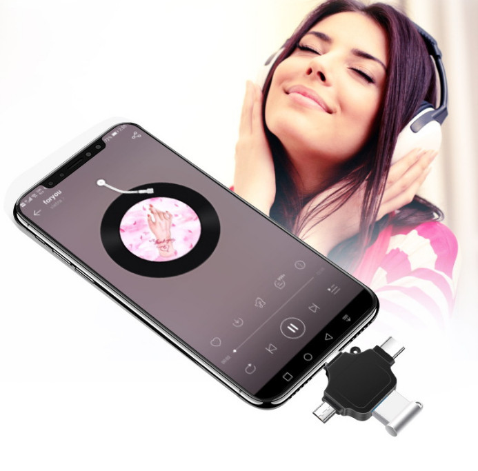 2pcs 3 in 1 OTG adapter type-C mobile phone to U disk multi function converter gallery