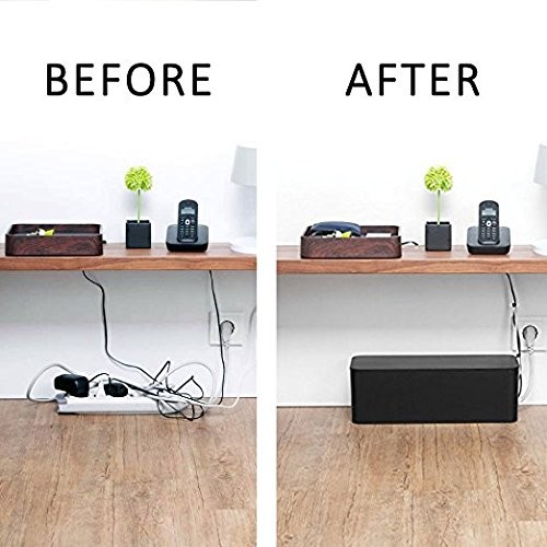 Cable Management Cord Cover Wire Hider Box Concealer Organizer Black gallery