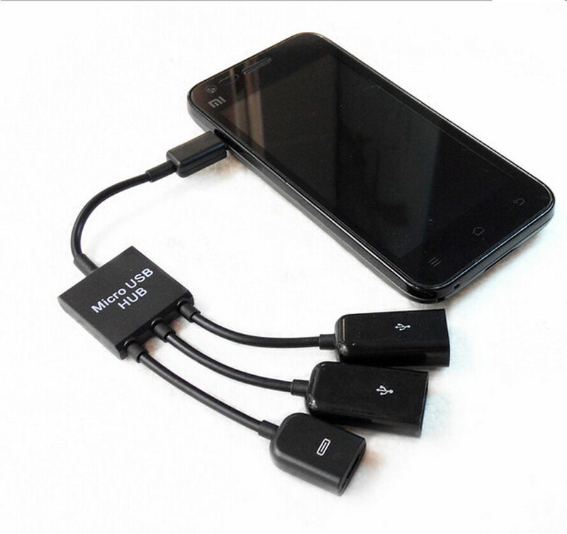 3 in1 Male to Female Micro USB 2.0 Power Charging Host OTG Hub Cable Adapter gallery