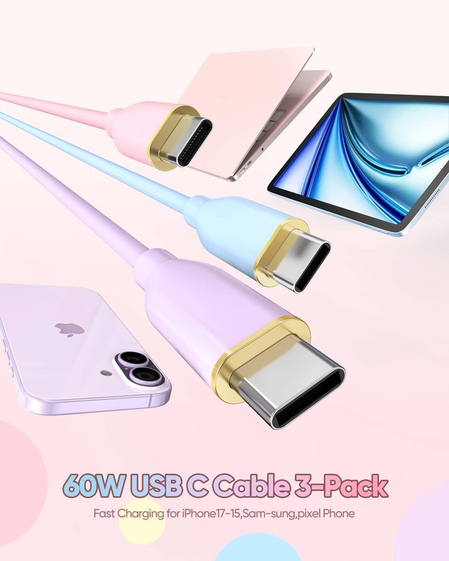 10FT USB to USB Cable 3-Pack, 10 FT USB Fast Charging Cable Long-Soft Silicon... gallery