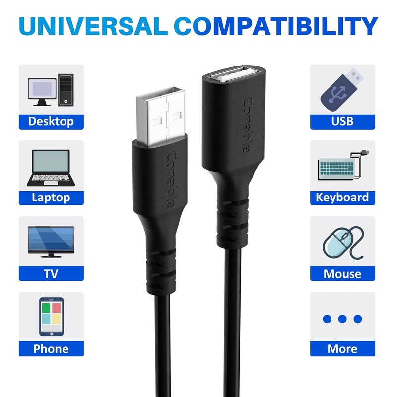 3 Pack USB Extension Cable 10 FT, USB 2.0 Type A Male to Female Extender Cord Ad gallery