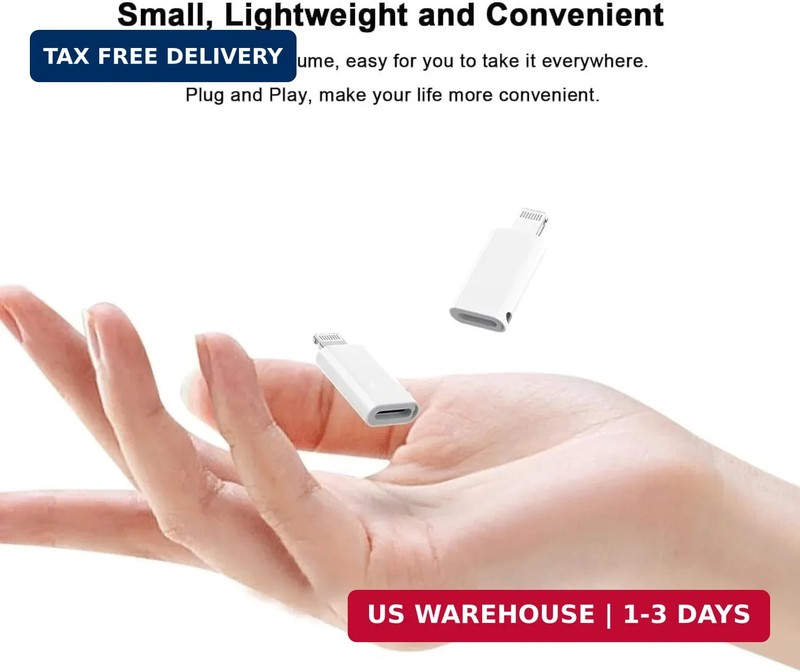 [Apple MFi Certified] 2 Pack Lightning Male to USB C Female Headphones Adapter,L gallery