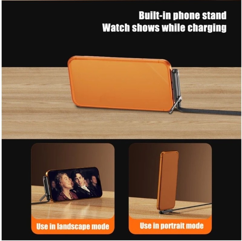 2pc 2-in-1 Invisible Holder Charger Cable–240W Fast Charging Cord W/Phone Stand gallery