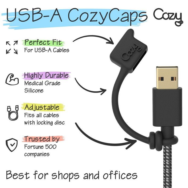 [4-Pack] USB Caps/Covers/Tether for USB A Cables with Dust Protection, Protec... gallery