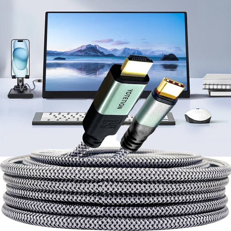25FT USB-to HDMI-A Braided Cable, 4K60Hz, Suitable for Home Office [with MacB... gallery