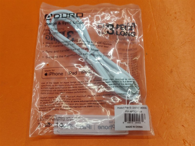⭐️⭐️⭐️⭐️⭐️ ADURO 3ft USB-C Charge & Sync Cable for iPhone iPad iPod gallery