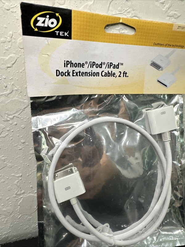 Ziotek Dock Extension Cable For iPhone, iPod, iPad 2 Ft New Sealed gallery