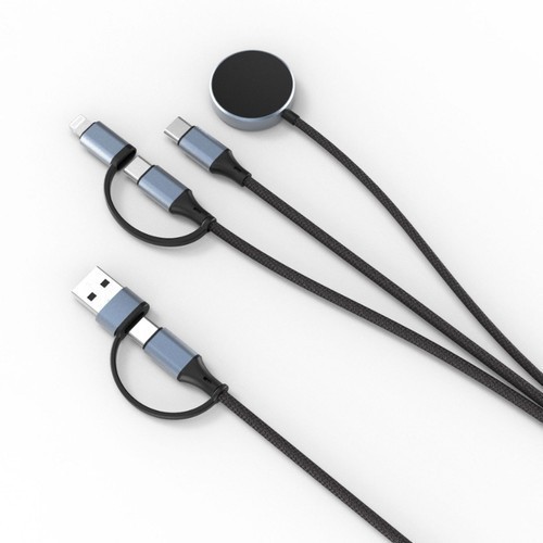 100W PD All-in-1 Fast Charging Cable USB-A USB-C For Apple Watch Phone Laptop