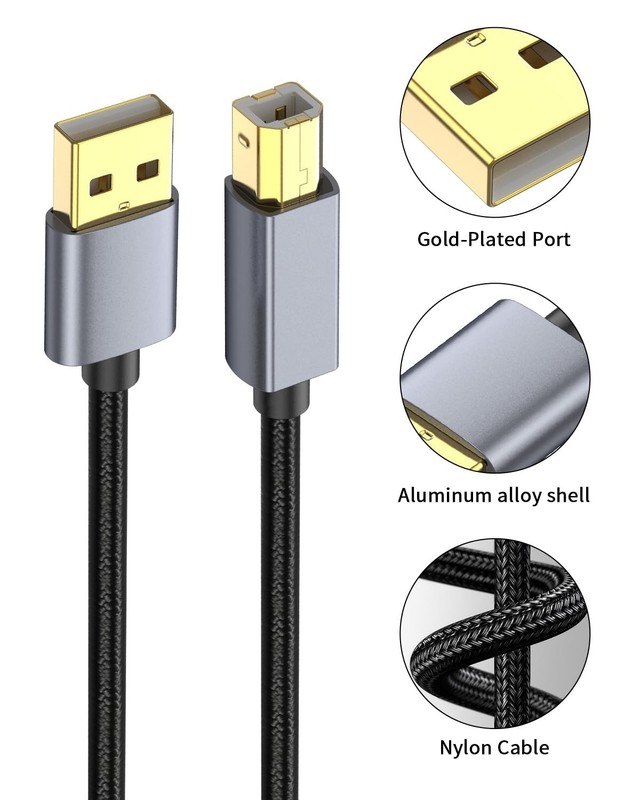 16ft 5m USB 2.0 To USB B Printer Cable Type A Male Data Transfer Cord 1 PCS gallery