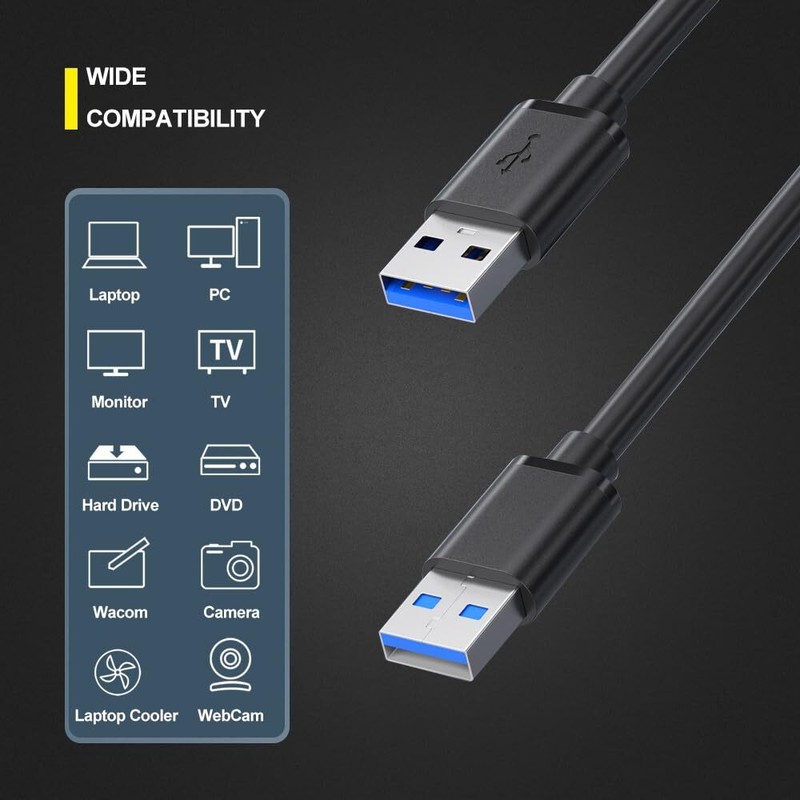 USB 3.0 A Male to A Cable Lot Data Transfer Super Speed Power Charger Metal 3FT gallery