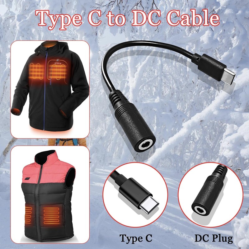 9V Heated Jacket Battery Charger Cable for 7.4V 8.4V Heated Jacket Hoodies Ve... gallery