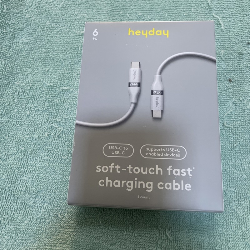heyday White 6′ USB-C To USB-C Fast Charging 6 Ft Cable New In Box