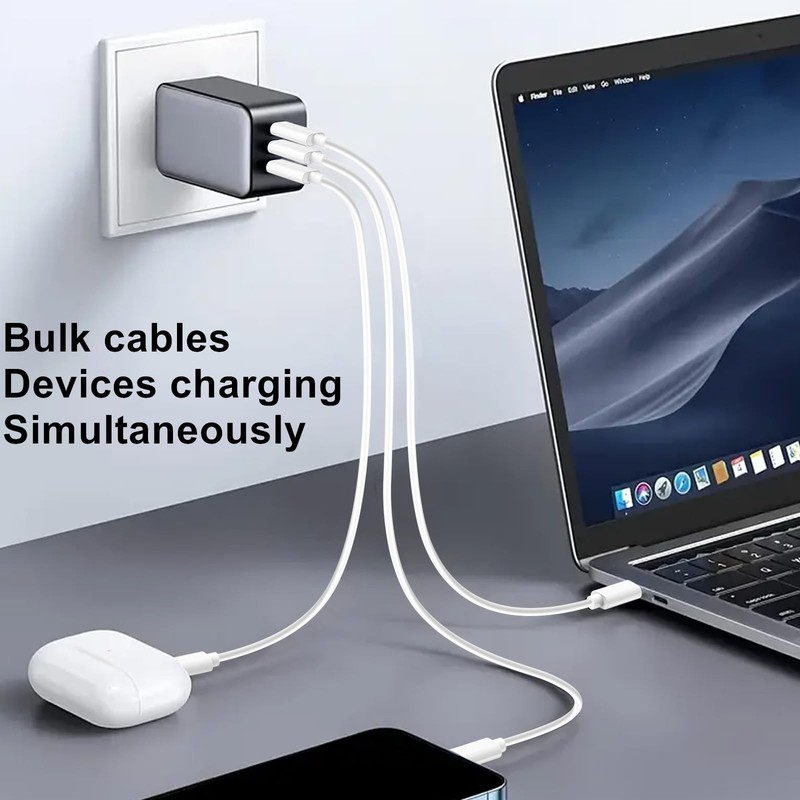 20 Pack Bulk USB C Charger Cable TypeC Charging Cords 3.3 FT White 2.0 gallery