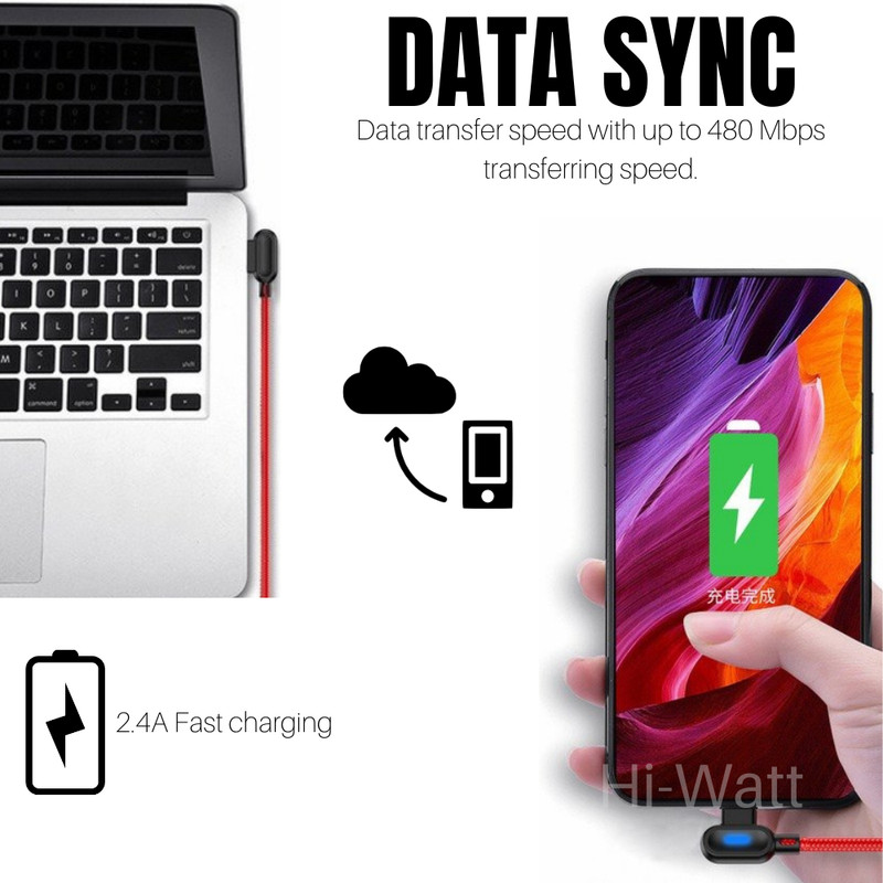 3 Pack Type C To USB A Cable 90 Degree Right Angle Fast Charger Cord For Samsung gallery