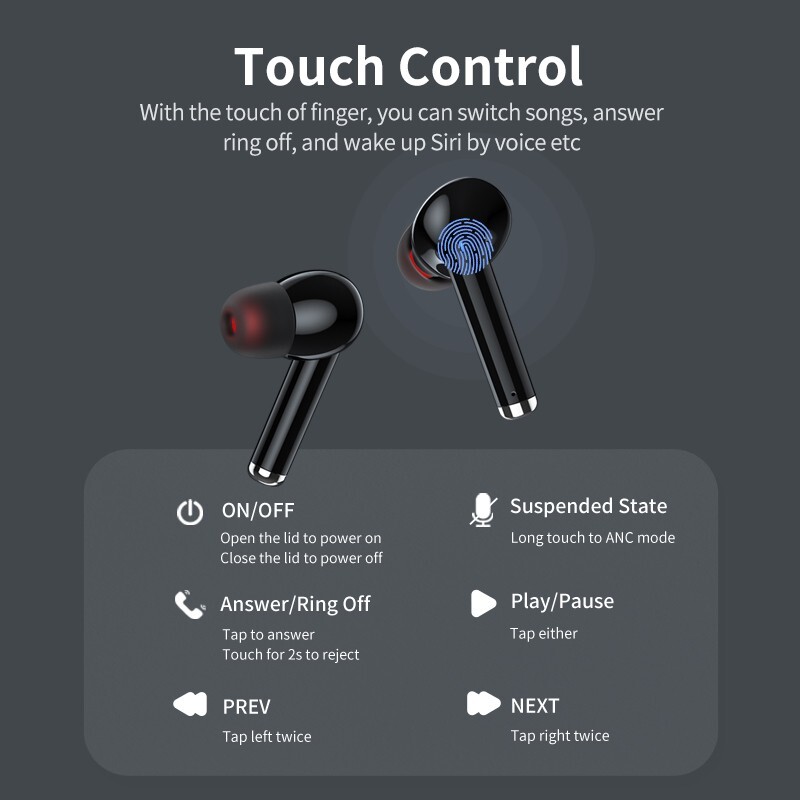 Awei TA8 ANC Bluetooth Earphones Wireless Headphones LED Display TWS Headset gallery