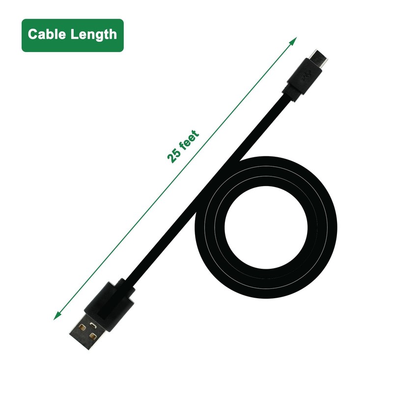 PDEEY USB C Extension Cable 25 FT for Outdoor Camera, Waterproof Charger Cord gallery