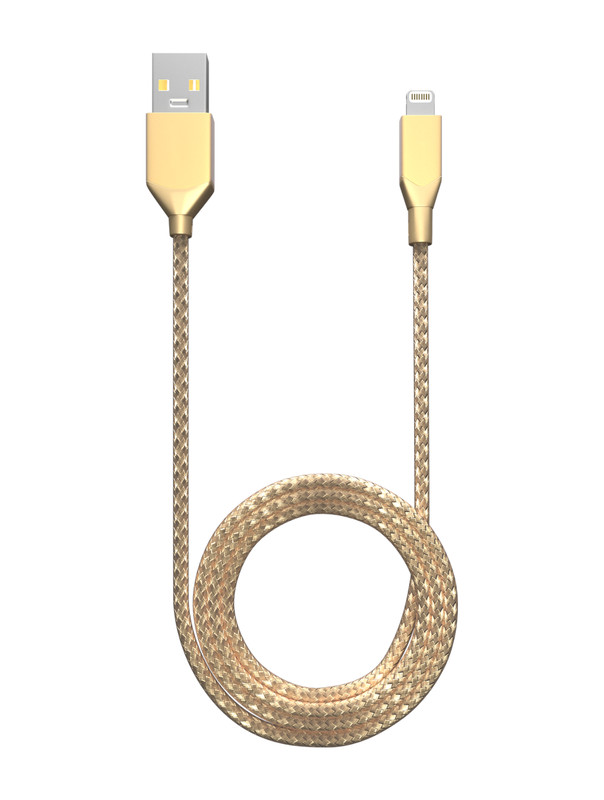 AmpSentrix - 3 Ft Non-MFI USB Type A to Lighting Cable (Infinity) (Gold) gallery