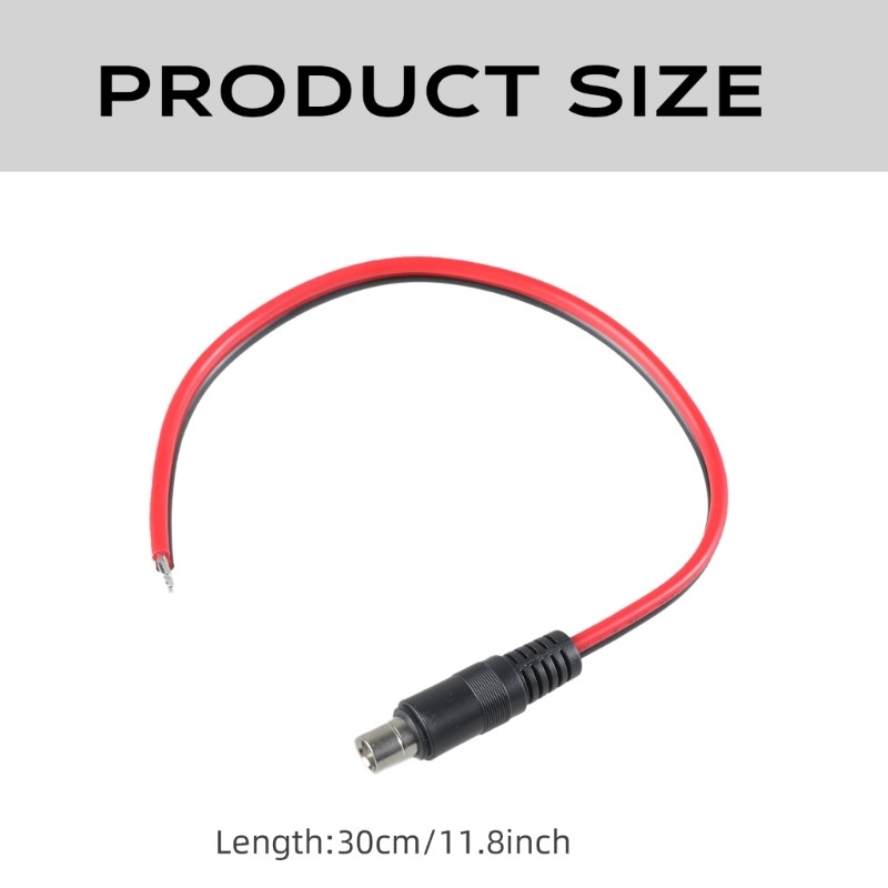30cm/11.8inch Long 8.0x2.0mm Female/Male to Pigtail End Power Cable Bare Cord gallery