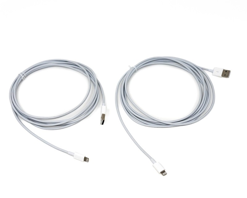 2 Pack 10ft USB MFi-Certified Charging Cables for iPhone iPad White
