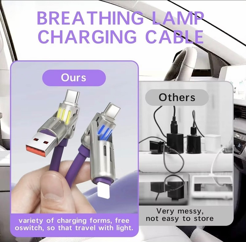 4-in-1 usb charging cable fast charging max 240w gallery