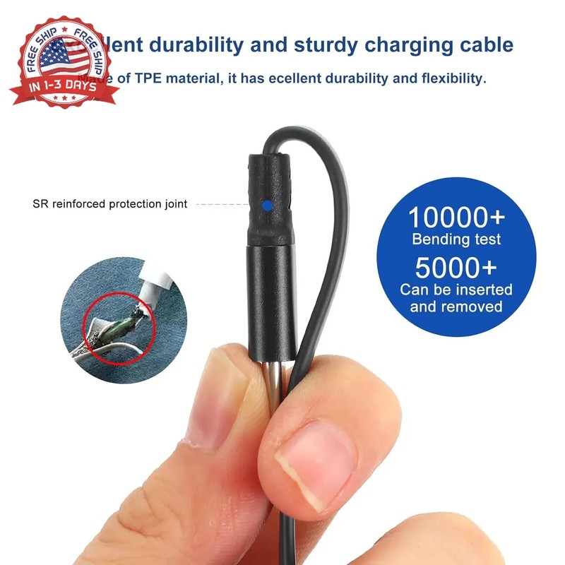 3 Pack PD 60W Retractable Charging Cable and Data Transfer, Type C to C Charger gallery