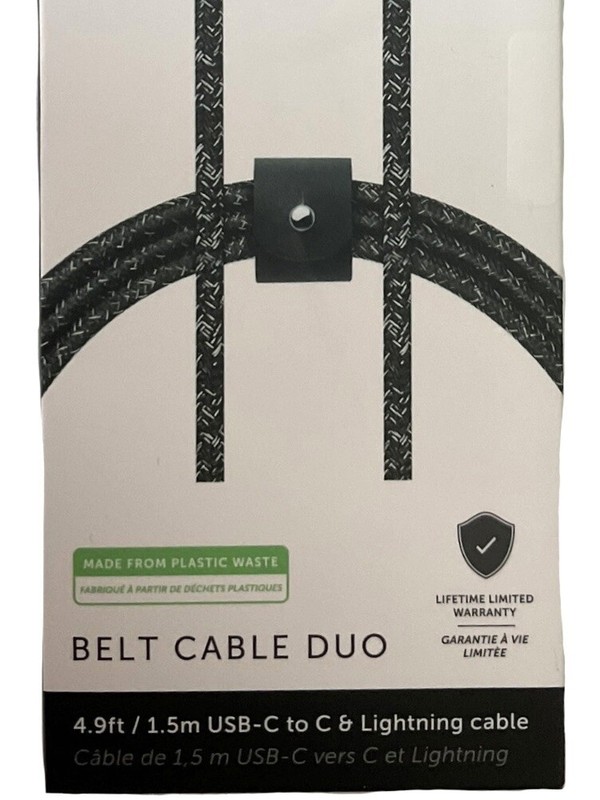 NATIVE UNION BELT CABLE DUO/ZEBRA/5FTLONG/SRP$49. gallery
