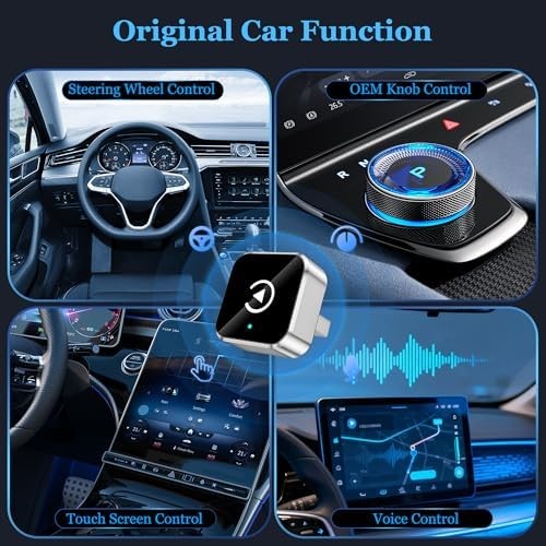 2026 Upgraded Wireless CarPlay Adapter for iPhone & Android, Auto-Connect | 2-in gallery