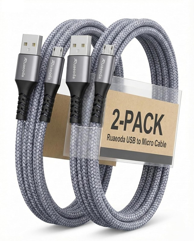 6ft Micro USB Cable 2-Pack - Durable Braided High-Speed Charger for All Devices gallery