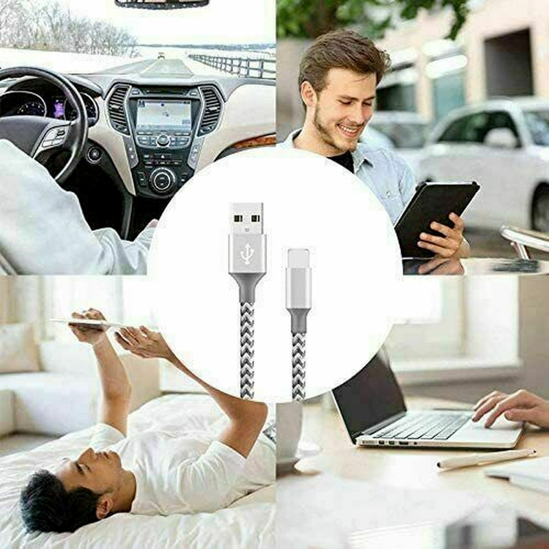 Bulk Lot Braided USB Cable 6FT For iPhone 14/13/12/11/XS/8/7/6 Fast Charge Cord gallery