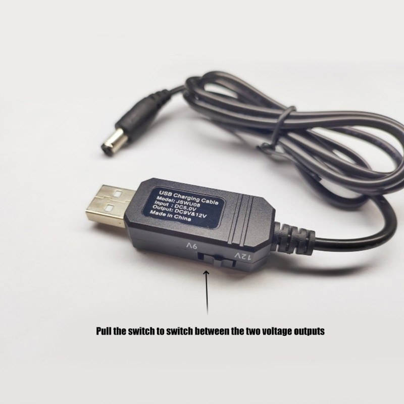 USB Voltages Converters Cable 5V to 9V 12V 5.5x2.1mm Digital Display Power Cord gallery