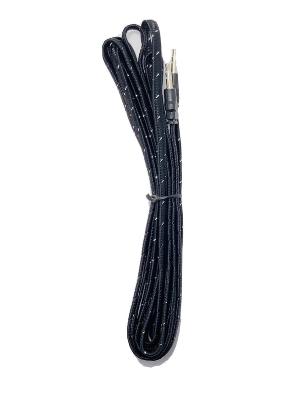 10FT Aux Cable Durable 100% Nylon Braided Flat Modern Design Colored Striped