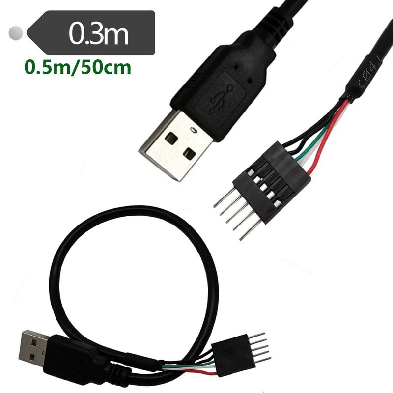5 Pin Male Motherboard Header Dupont IDC to USB 2.0 A Male Adapter Extend Cable