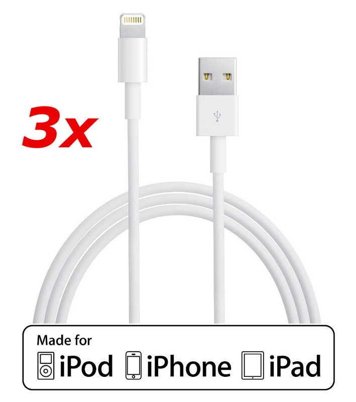 3 pack – 6ft MFi-Certified USB Charger Cable for Apple iPhone 14 13 12 11 Plus X