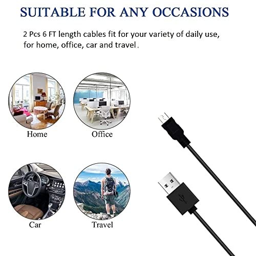 Micro USB Cable, 2 Pack [6FT, 6FT], Fast Charging Cable, High 2Pack 6ft Black gallery