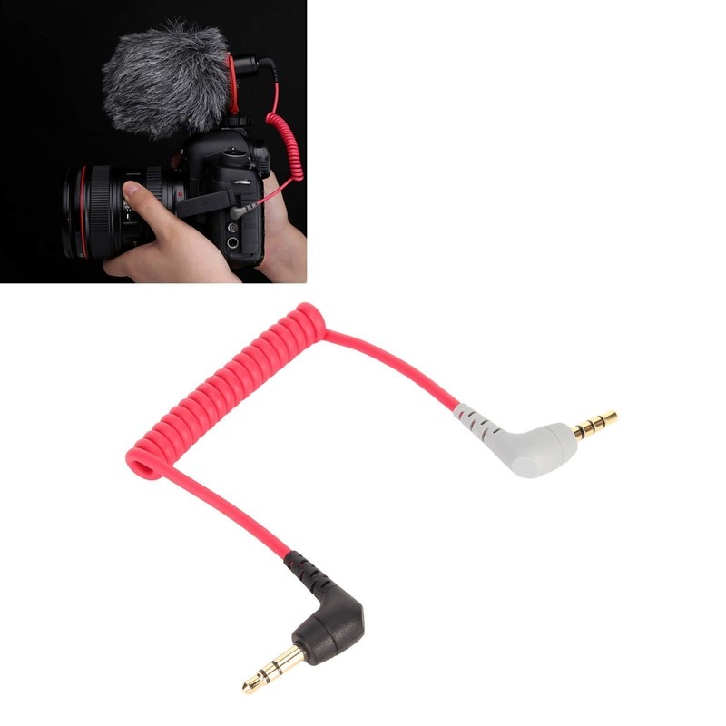 3.5mm to 3.5mm TRRS Cable Male to Male Coiled Right Angle 3.5mm Microphone Patch gallery