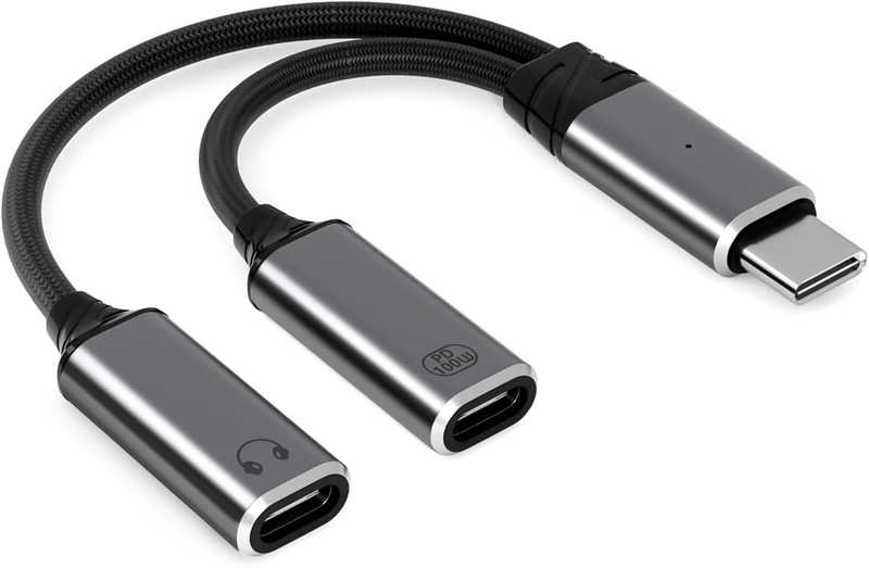 USB C Splitter，2 in 1 USB C Headphone and Charger Adapter Audio Dongle Cable …