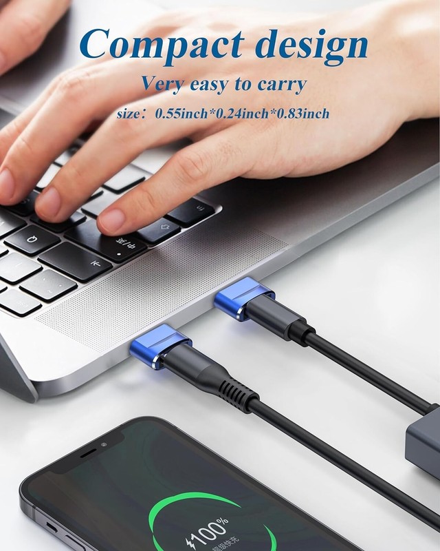 USB C Female to USB Male Adapter Type C to USB USB-C to A Converter- 4Pk, Blue gallery