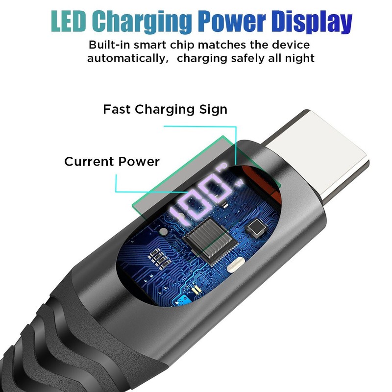 LED PD 100W USB C to USB C Cable Fast Charging Cord Charger for Samsung Android gallery