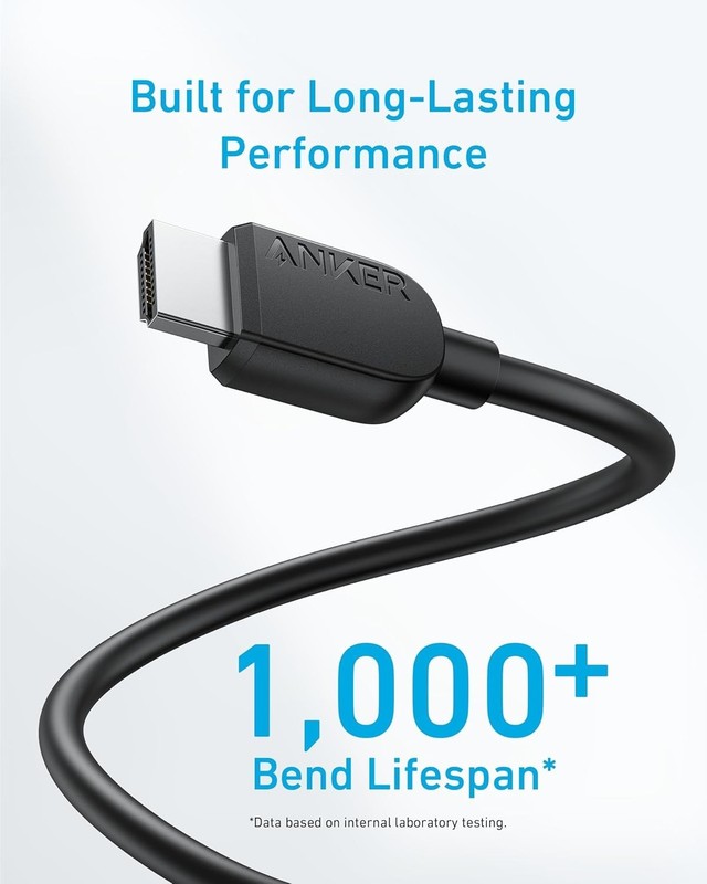 Anker HDMI Cable 8K@60Hz, Ultra HD 4K@120Hz HDMI Cord,48 Gbps Certified gallery