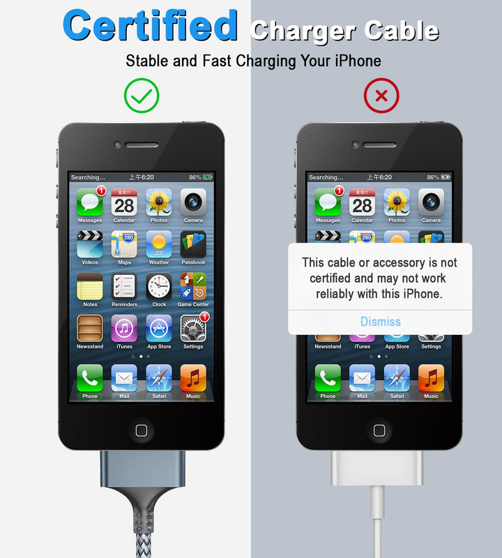 USB to 30 Pin Charger Cable Nylon Braided Charging Cord Compatible with Iphone 4 gallery