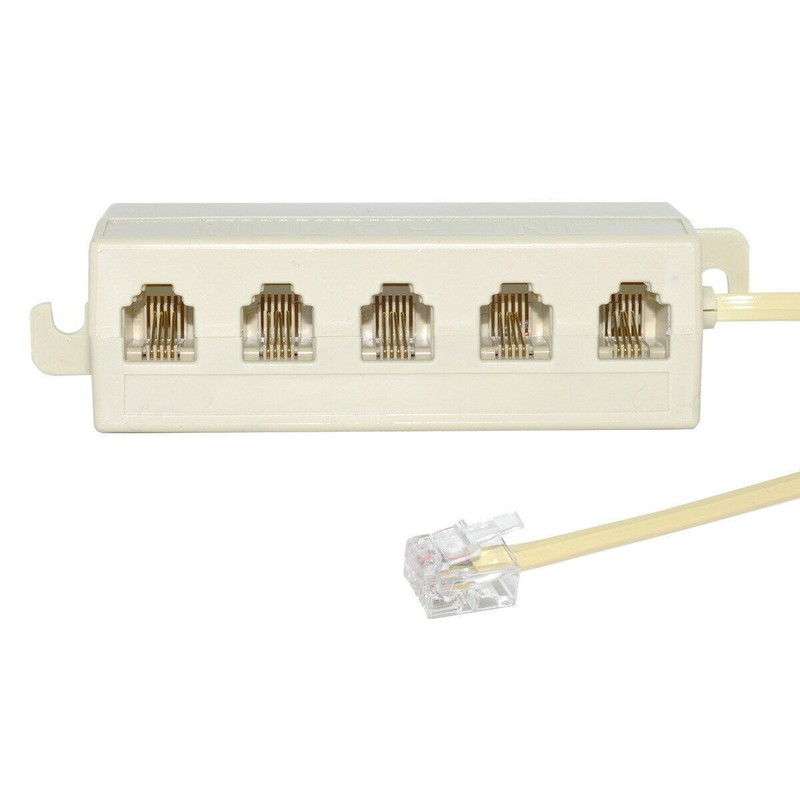 Five 5 Way Outlet 6P4C RJ11 RJ12 Telephone Phone Modular Jack Line Splitter gallery